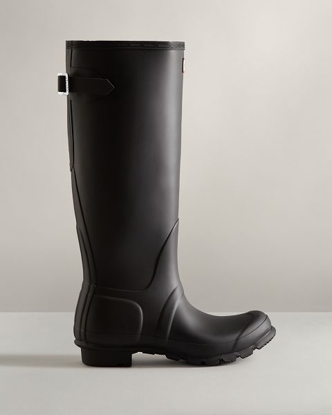 Black Hunter Tall Back Adjustable Women\'s Rain Boots | NZ-96125