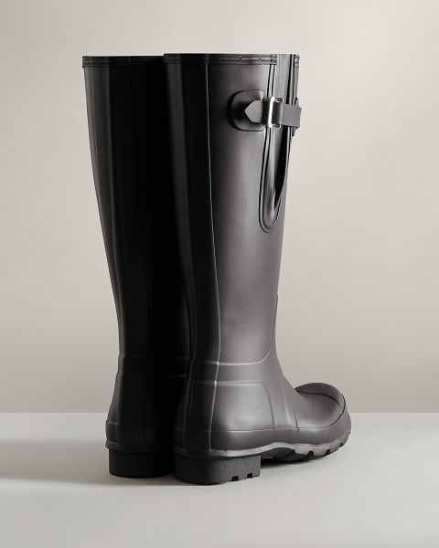 Black Hunter Tall Side Adjustable Men's Rain Boots | NZ-58391