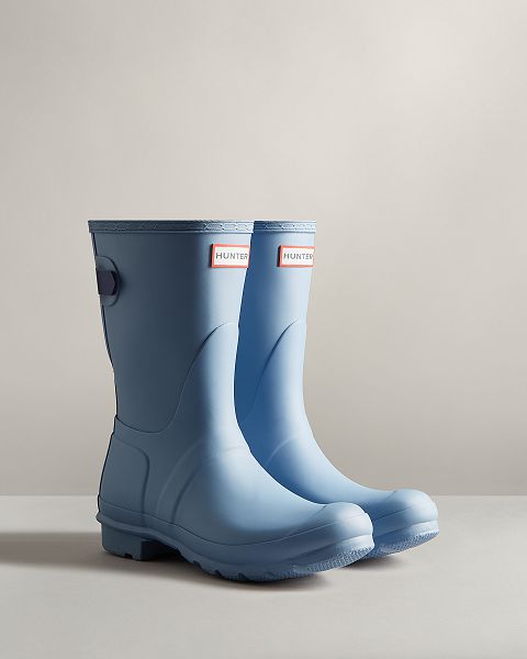 Blue Hunter Short Back Adjustable Women's Rain Boots | NZ-39618