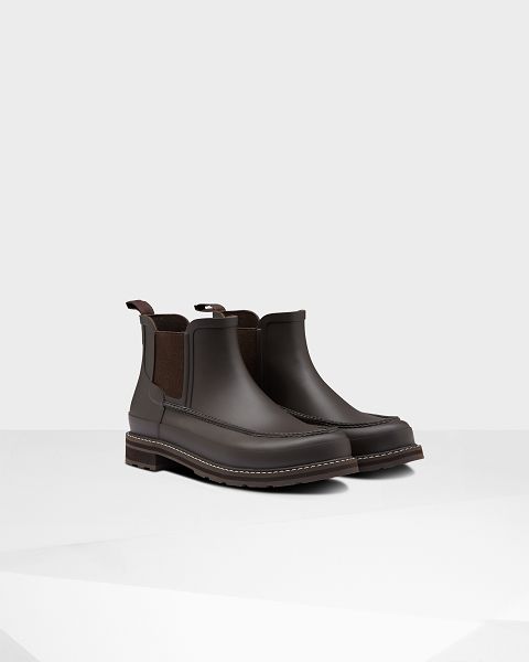 Brown Hunter Refined Moc Toe Men's Chelsea Boots | NZ-41597