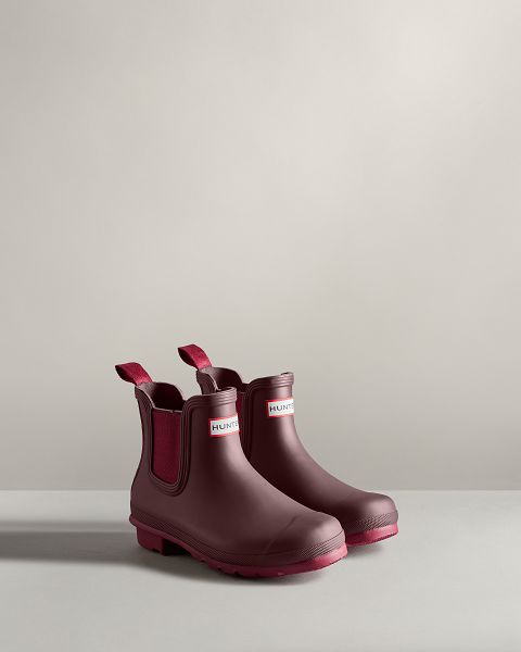 Brown / Red Hunter Original Women's Chelsea Boots | NZ-87643