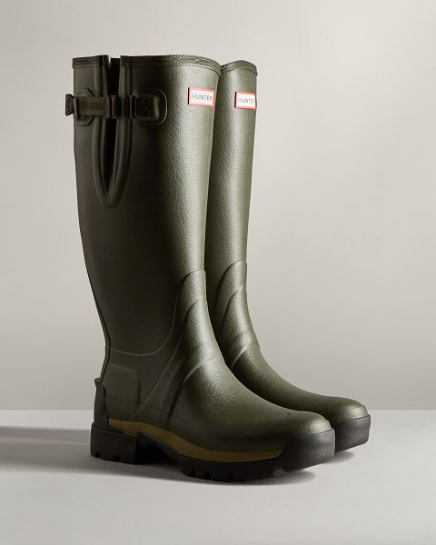 Dark Olive Hunter Balmoral Adjustable 3mm Neoprene Men's Rain Boots | NZ-18562