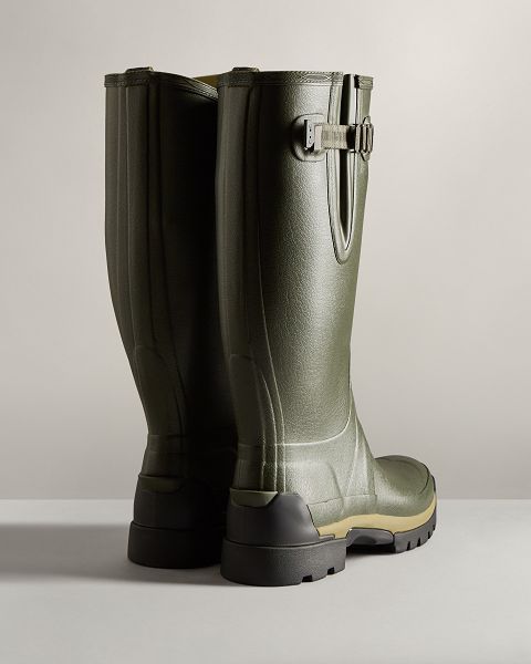 Dark Olive Hunter Balmoral Adjustable 3mm Neoprene Men's Rain Boots | NZ-18562