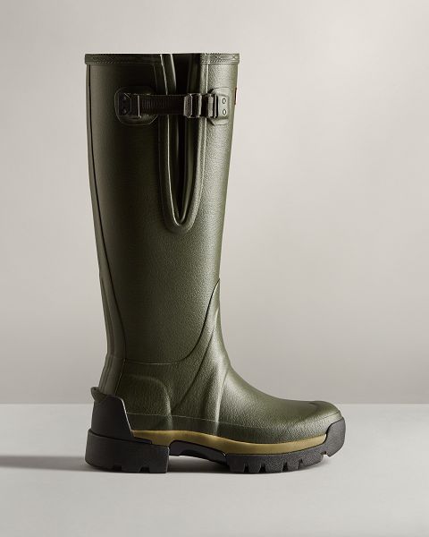 Dark Olive Hunter Balmoral Adjustable 3mm Neoprene Women\'s Rain Boots | NZ-50931