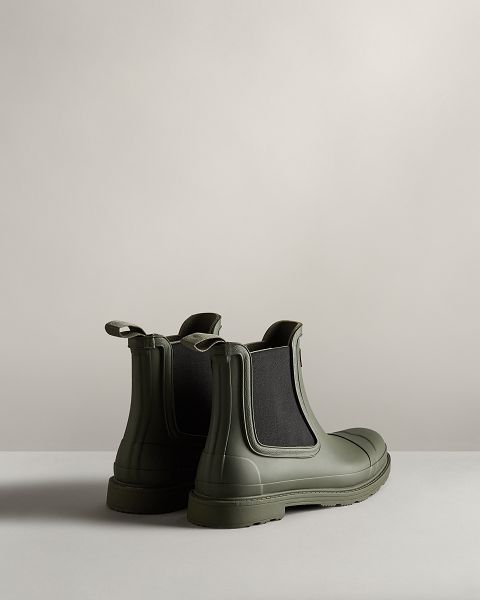 Dark Olive Hunter Commando Men's Chelsea Boots | NZ-68159