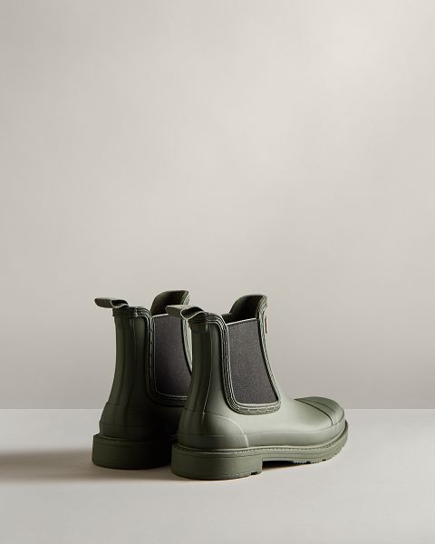 Dark Olive Hunter Commando Women's Chelsea Boots | NZ-28043