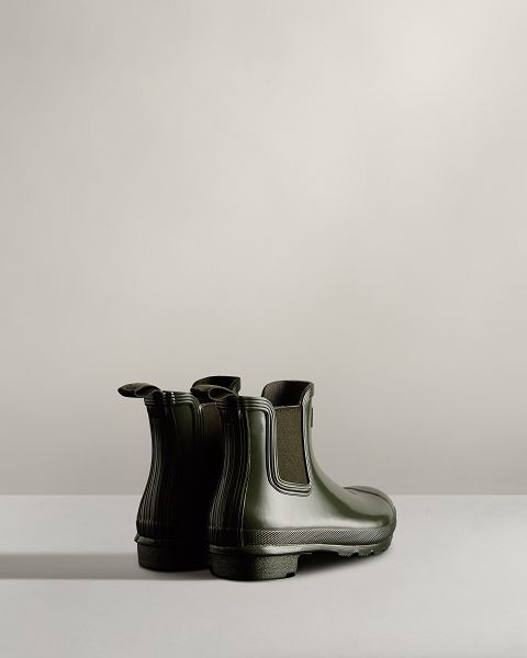 Dark Olive Hunter Original Gloss Women's Original Chelsea Boots | NZ-98274