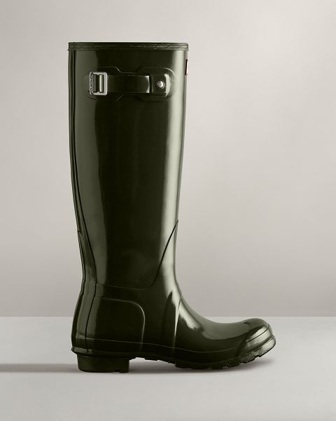 Dark Olive Hunter Original Tall Gloss Women\'s Rain Boots | NZ-82076