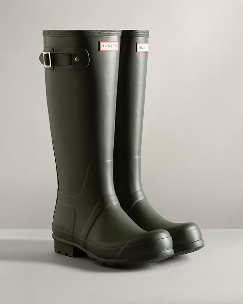 Dark Olive Hunter Original Tall Men's Rain Boots | NZ-32690