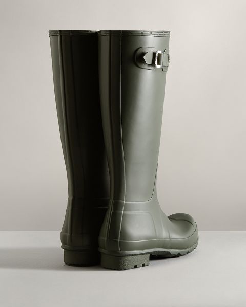 Dark Olive Hunter Original Tall Men's Rain Boots | NZ-32690