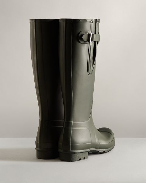 Dark Olive Hunter Tall Side Adjustable Men's Rain Boots | NZ-13259