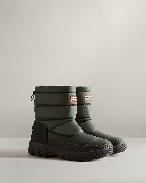 Green Hunter Insulated Short Men's Snow Boots | NZ-80971