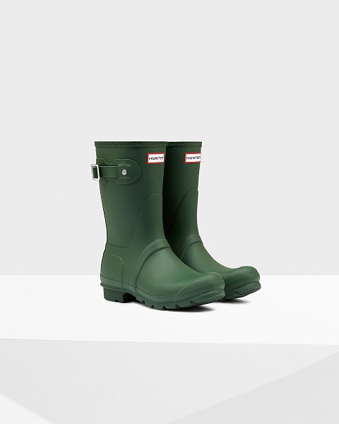 Green Hunter Original Short Women's Rain Boots | NZ-24138