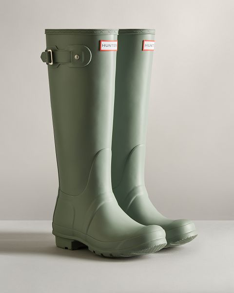 Green Hunter Original Tall Women's Rain Boots | NZ-50728