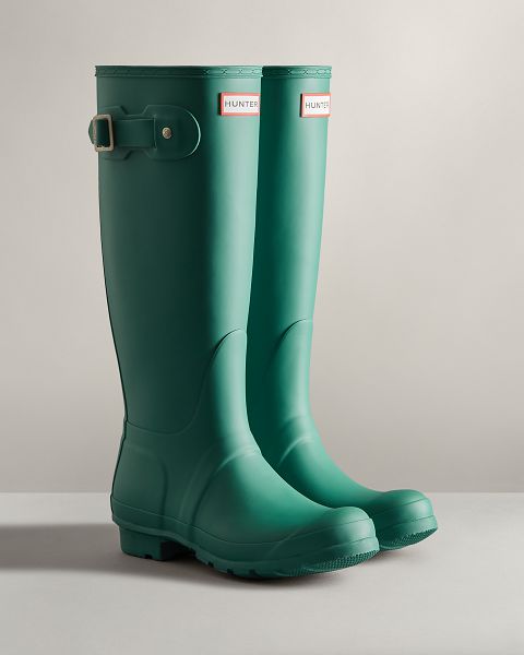 Green Hunter Original Tall Women's Rain Boots | NZ-71508