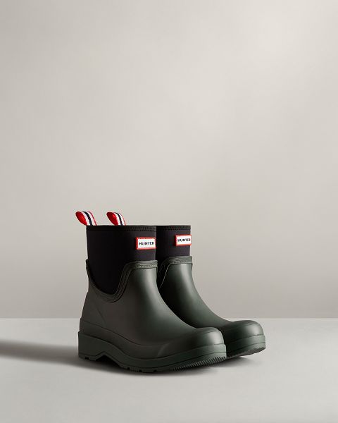 Green Hunter Play Short Neoprene Women's Rain Boots | NZ-91386