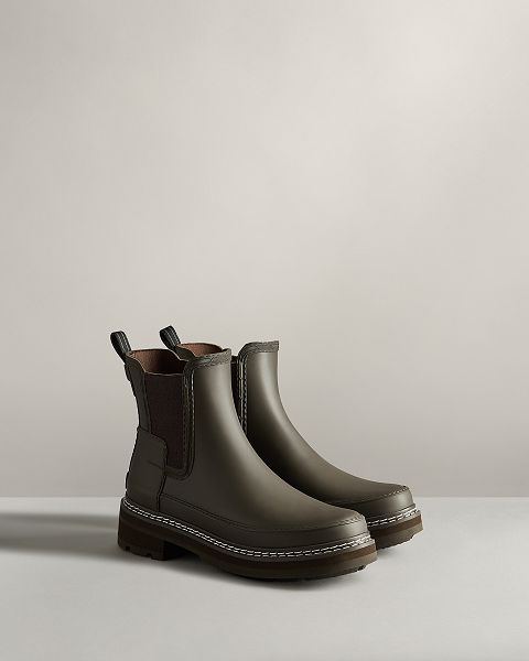 Green Hunter Refined Stitch Detail Women's Chelsea Boots | NZ-30297