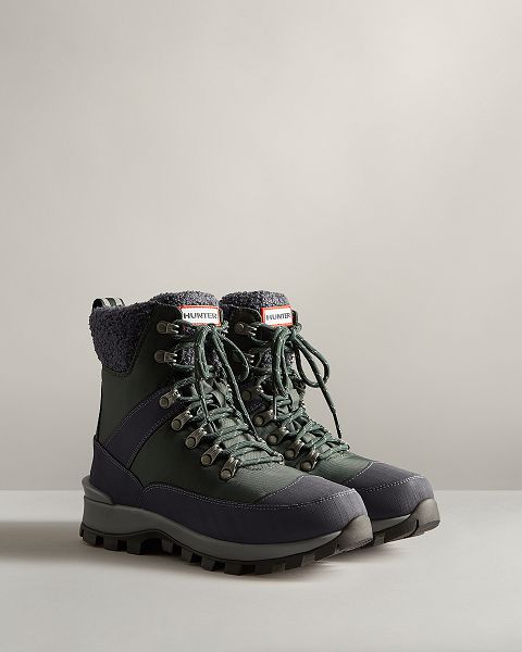 Green / Navy Hunter Insulated Recycled Polyester Commando Women's Winter Boots | NZ-61029