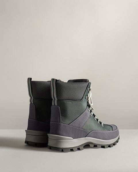 Green / Navy Hunter Insulated Recycled Polyester Commando Men's Winter Boots | NZ-97065