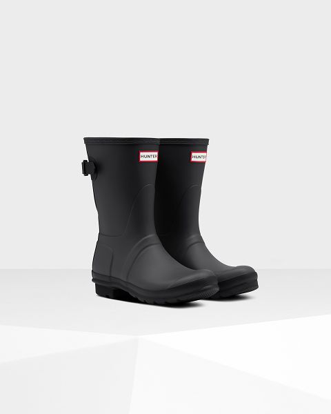 Grey / Black Hunter Short Back Adjustable Women's Rain Boots | NZ-37218