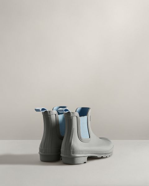 Grey / Blue Hunter Original Women's Chelsea Boots | NZ-32157