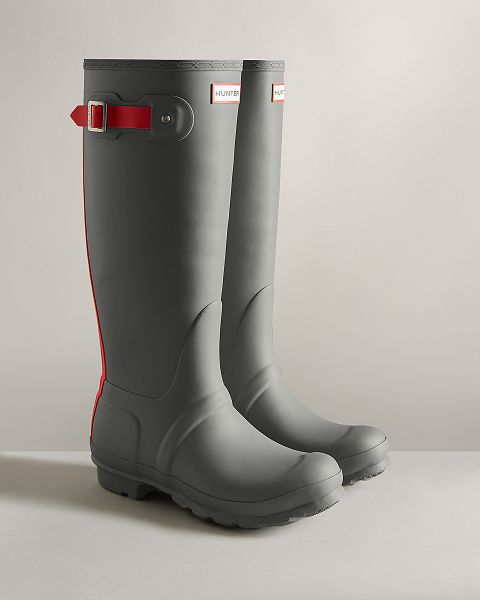 Grey / Red Hunter Tall Insulated Women's Winter Boots | NZ-28057