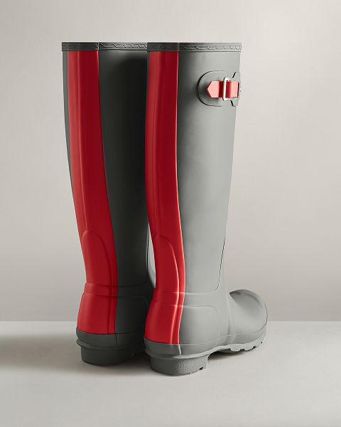 Grey / Red Hunter Tall Insulated Women's Winter Boots | NZ-28057