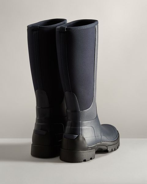 Navy Hunter Balmoral Field Hybrid Tall Women's Rain Boots | NZ-97102