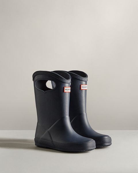 Navy Hunter First Classic Grab Handle Kids' Rain Boots | NZ-60912