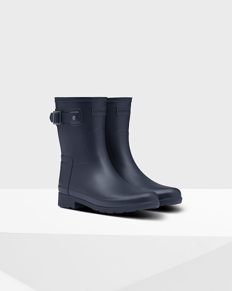 Navy Hunter Original Refined Short Women's Rain Boots | NZ-49210