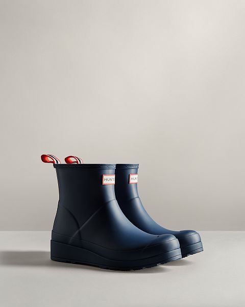 Navy Hunter Play Short Women's Rain Boots | NZ-82940