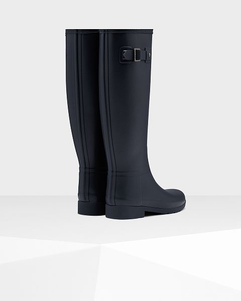 Navy Hunter Refined Slim Fit Tall Women's Rain Boots | NZ-47658