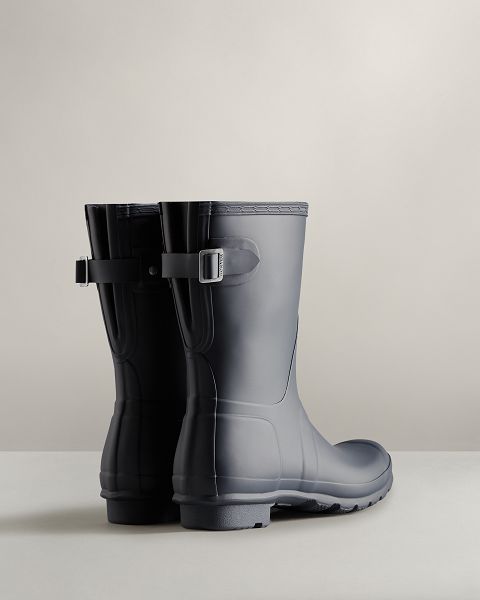 Navy Hunter Short Back Adjustable Women's Rain Boots | NZ-63497