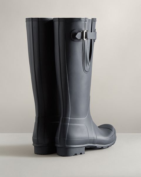 Navy Hunter Tall Side Adjustable Men's Rain Boots | NZ-14928