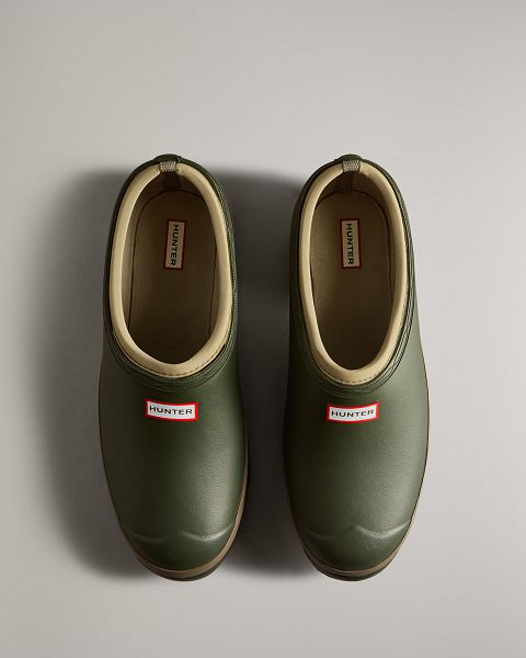 Olive / Green Hunter Gardener Men's Clogs | NZ-96853