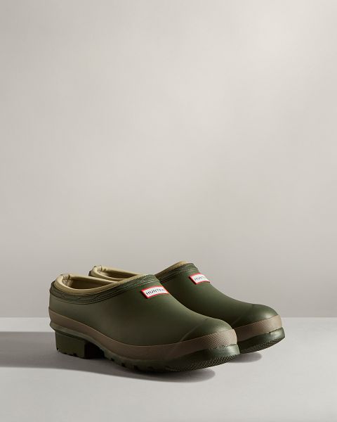 Olive / Green Hunter Gardener Men's Clogs | NZ-96853