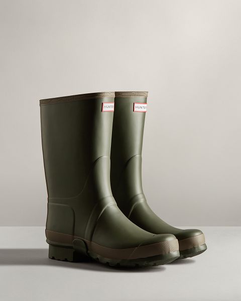 Olive / Green Hunter Gardener Men's Rain Boots | NZ-71308