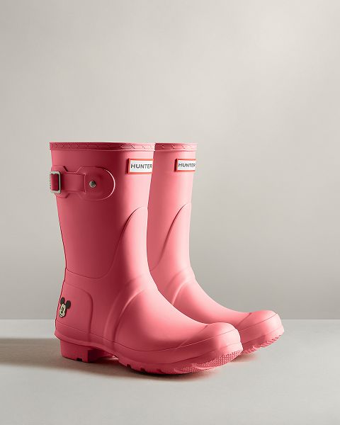 Pink Hunter Disney Short Women's Rain Boots | NZ-75382