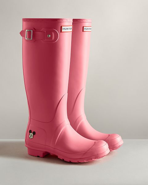 Pink Hunter Disney Tall Women's Rain Boots | NZ-17250