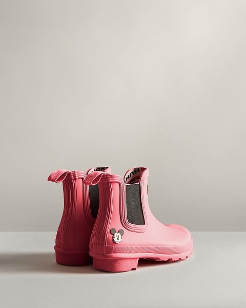 Pink Hunter Disney Women's Chelsea Boots | NZ-42356