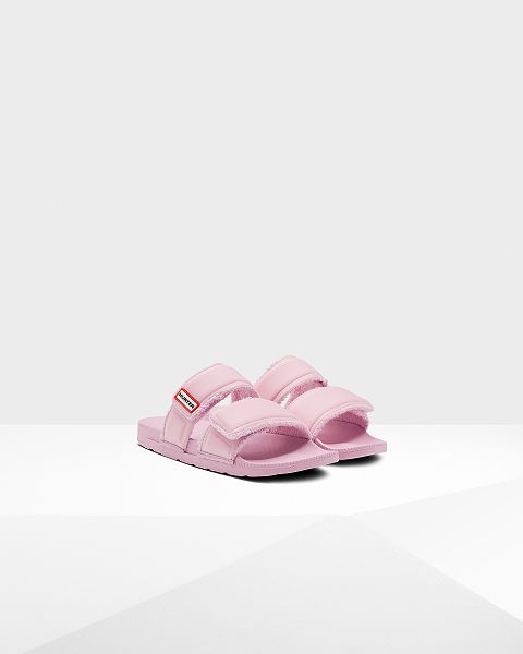 Pink Hunter Double Strap Women's Slides | NZ-50417