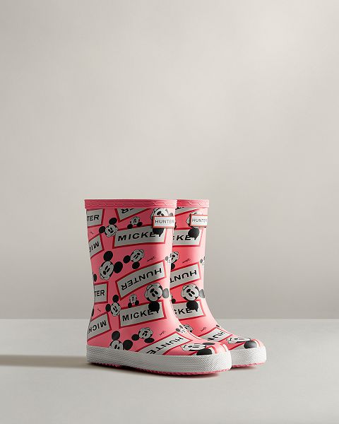 Pink Hunter First Disney Kids' Rain Boots | NZ-83950