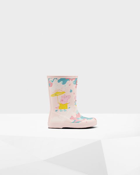 Pink Hunter First Peppa Pig Muddy Puddles Kids\' Rain Boots | NZ-47198