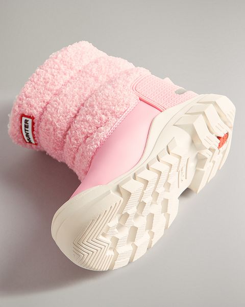 Pink Hunter Insulated Sherpa Kids' Snow Boots | NZ-47612