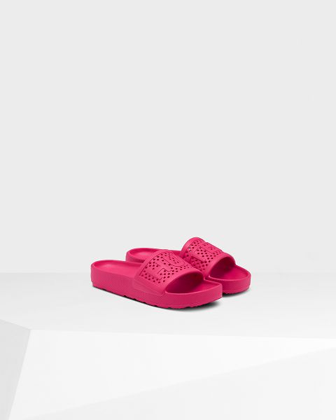 Pink Hunter Lightweight Moulded Women's Slides | NZ-63412