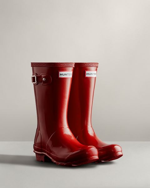 Red Hunter Original Gloss Kids' Rain Boots | NZ-42359