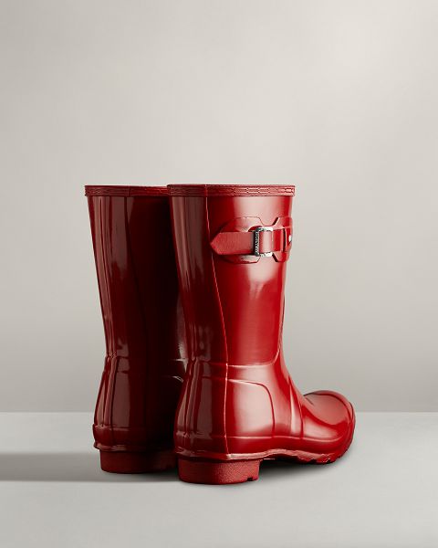 Red Hunter Original Short Gloss Women's Rain Boots | NZ-85712