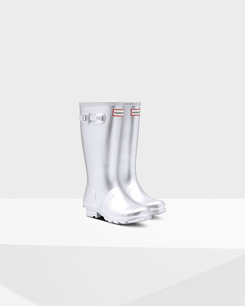 Silver Hunter Metallic Kids' Rain Boots | NZ-83297