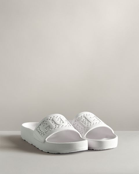 White Hunter Lightweight Moulded Women's Slides | NZ-64892