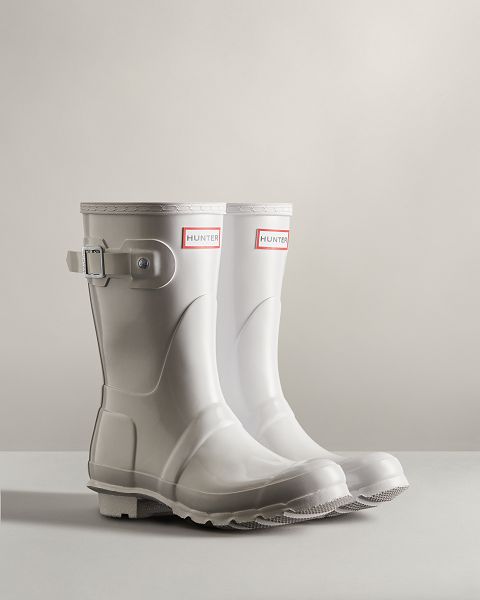 White Hunter Original Short Gloss Women's Rain Boots | NZ-51047